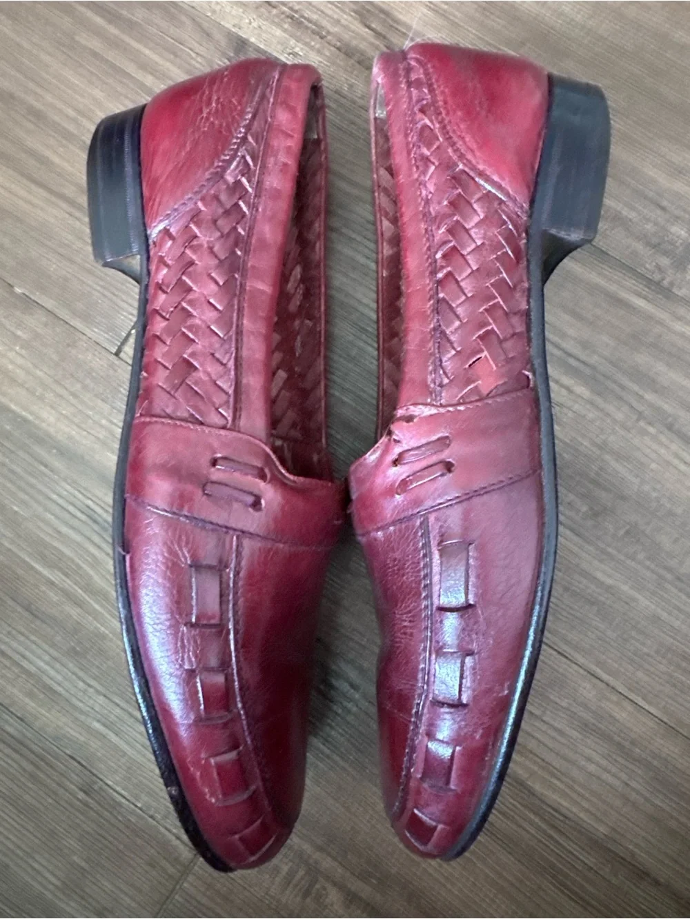 Vintage Men's Bill Blass Burgundy Leather Slip-On Loafers